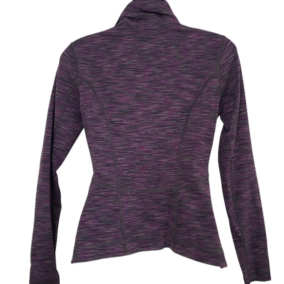 Lucy Purple Zip-Up Jacket Athleisure Jogging Asymmetric Zipper Cowl Neck Sz XS - Picture 11 of 12
